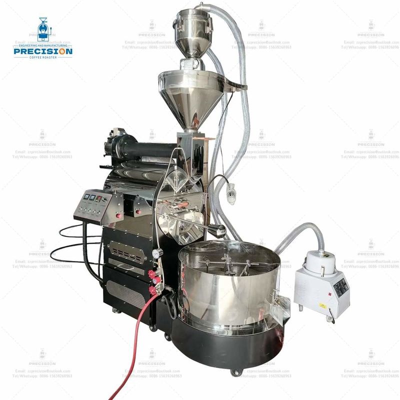 ঢালাই লোহা কফি রোস্টার 10kg 12kg 15kg বড় স্টেইনলেস স্টীল ড্রাম বাণিজ্যিক শিল্প কফি রোস্টার মেশিন